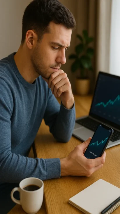 hombre sorprendido con las Neurofinanzas: dolor de pagar, método de pago y descuento temporal en decisiones de gasto e inversión